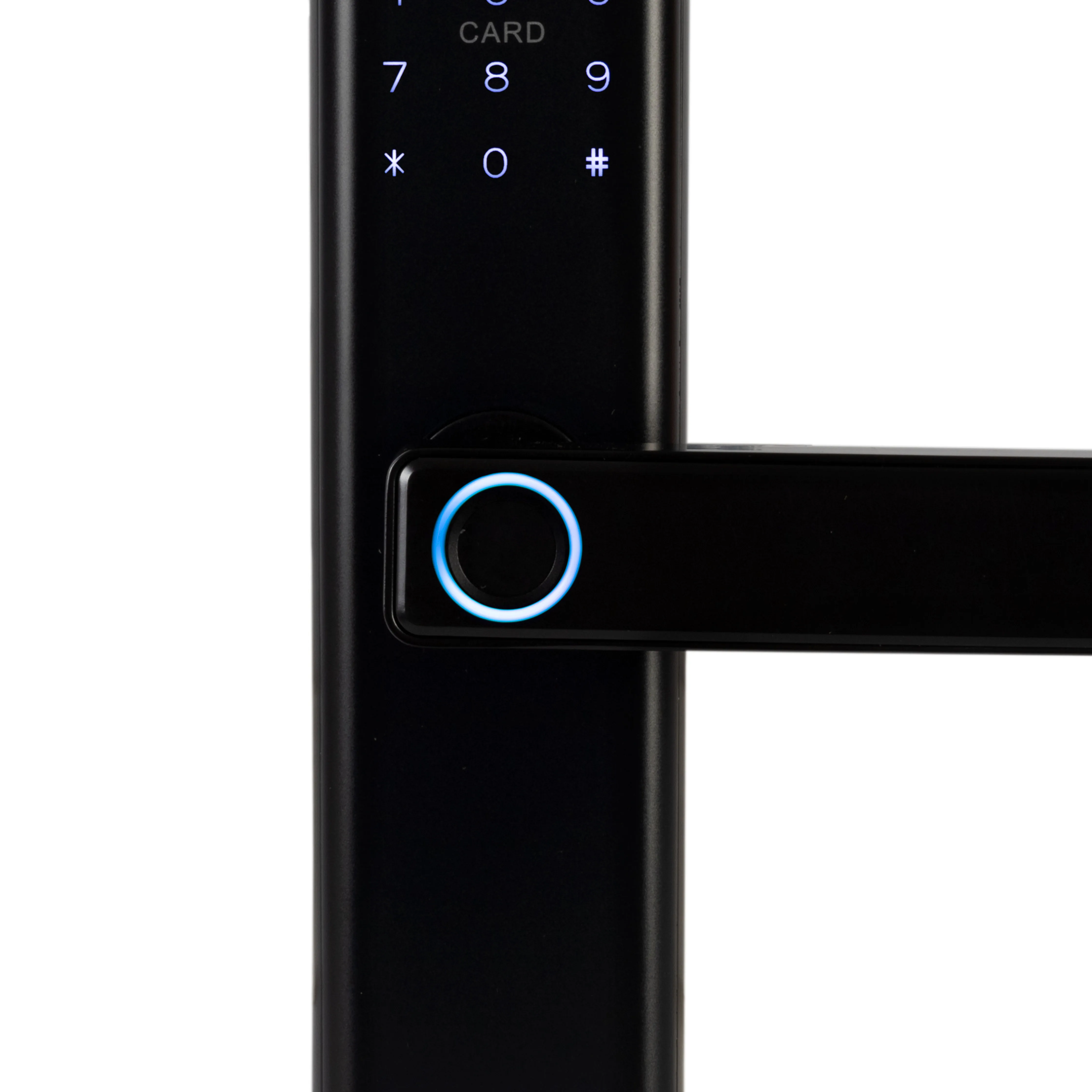 Cerradura inteligente ELITE para puertas de hasta 8cm de ancho. 5 métodos de apertura: huella, aplicación (wifi), tarjeta, contraseña y llave.